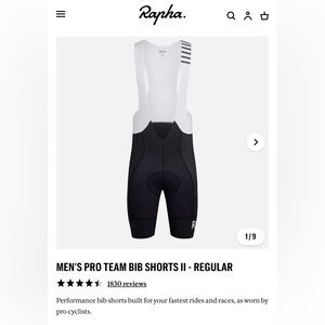 Rapha Red and White Men's Pro Team Bib Shorts II